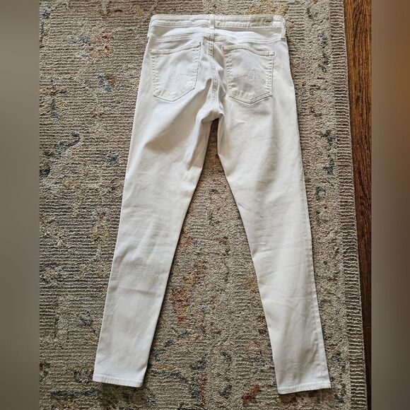 AG White Skinny Jeans Sz 27 With 28" Inseam, Excellent Condition - Picture 1 of 6